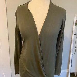 Loft Army-green Long Sleeved Top. Size S